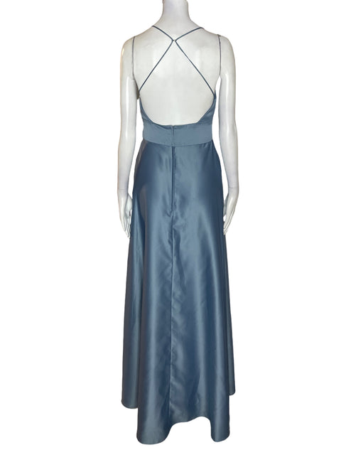 Vestido De Fiesta Morilee Maxi Tiras Azul - Talla S