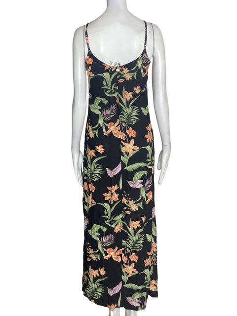 Vestido Roxy de Viscosa Tiras Maxi Negro - Talla XS