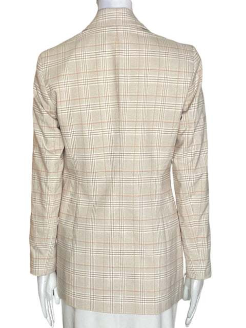 Blazer Bar Iii Cuadros Abierto Beige - Talla S
