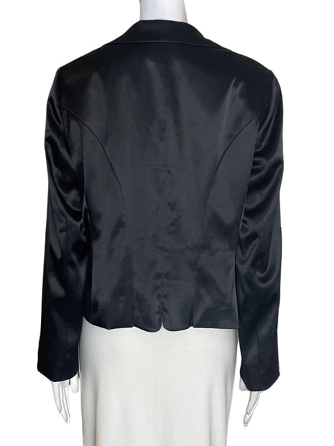 Blazer Nine West Satinado Botones Negro - Talla 12
