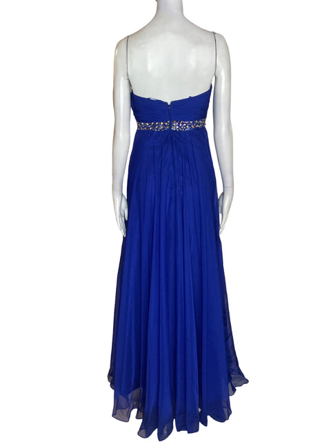 Vestido De Fiesta Cinderella Strapless Suelto Azul - Talla 4