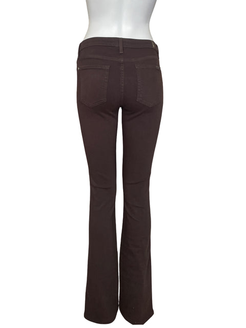 Jean 7 For All Mankind de Algodón Recto Wide-leg Marrón - Talla 27