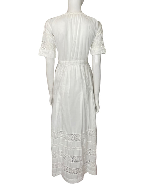 Vestido Loveshachkfancy de Algodón Maxi Encaje Blanco - Talla XS