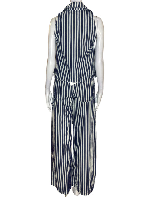Conjunto Aligne Rayas Blusa/pantalon Negro - Talla 25