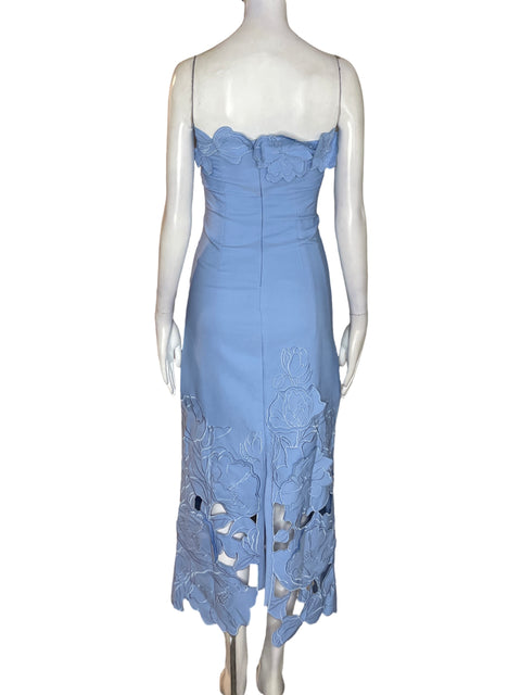 Vestido Miss Rosier Apliques A Strapless Azul - Talla XS