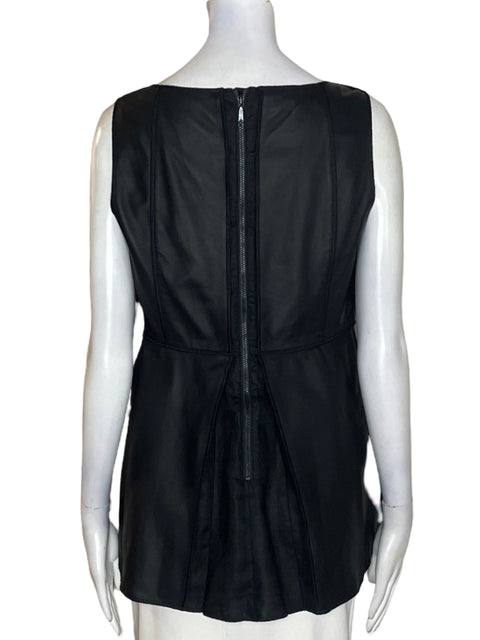 Blusa Lafayette 148 Cuero Sin mangas Negro - Talla 6