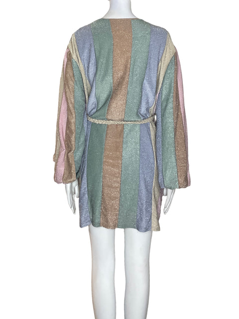 Vestido Storia Cruzado Fajon Azul - Talla S