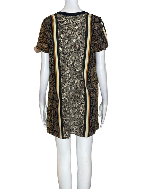 Vestido Studio F Manga corta Mini Marrón - Talla 4