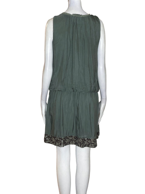 Vestido Italia de Viscosa Sin mangas Suelto Verde - Talla S