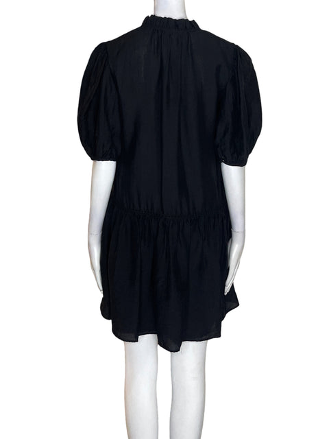 Vestido Zara Cuello v Botones Negro - Talla XS