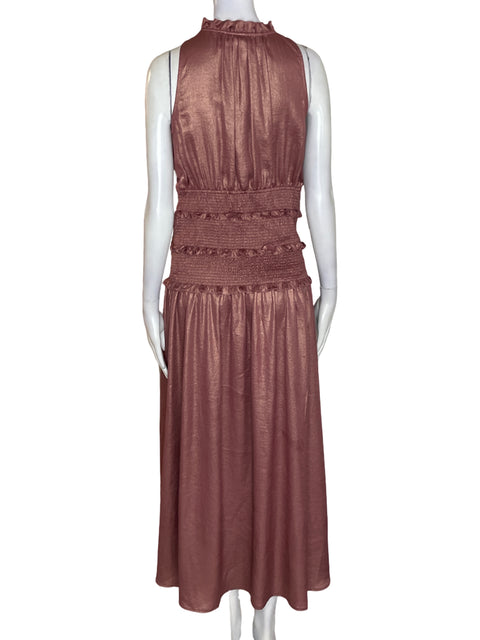 Vestido Current Air Sin mangas Maxi Marrón - Talla M