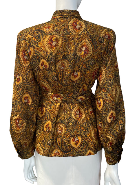 Camisa Jean-louis Scherrer de Seda Estampado Manga larga Marrón - Talla S