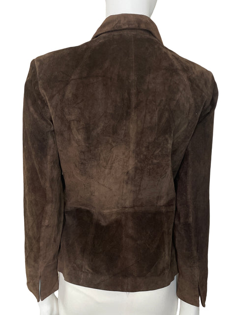 Chaqueta Margaret Godfrey Gamuza Bordado floral Marrón - Talla M