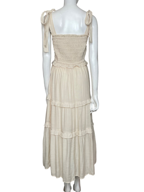 Vestido Love Tree Fluido Midi Beige - Talla M