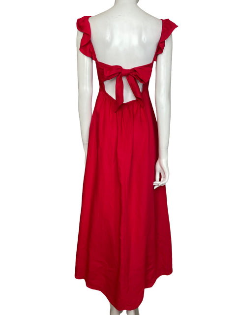 Vestido Oysho de Algodón Maxi Asimétrico Rojo - Talla XS