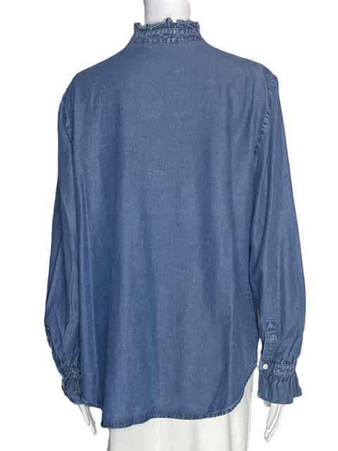 Camisa Ann Taylor de Algodón Manga larga Botones Azul - Talla L