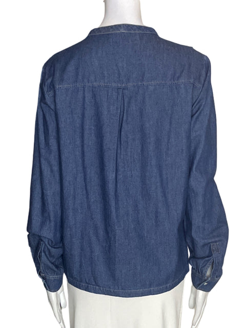Blusa Max&co de Algodón Ruchas Manga larga Azul - Talla 8