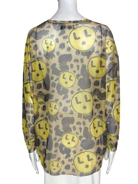 Blusa Laura Laurens Transparente Caritas Amarillo - Talla M