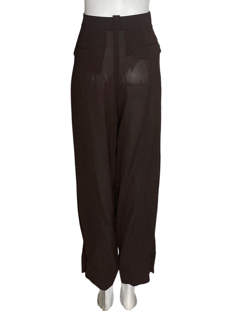 Pantalón Massimo Dutti de Viscosa Marrón - Talla 6