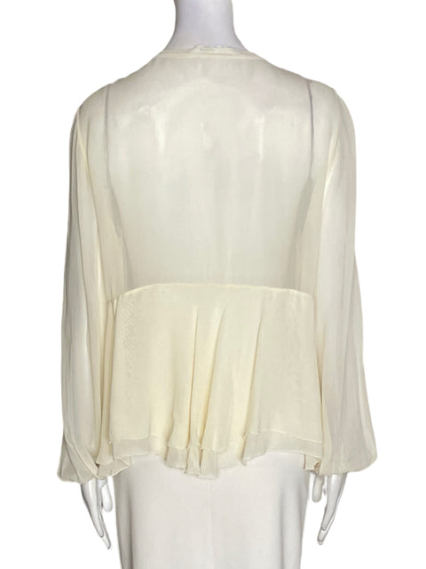 Blusa Zara Vuelos Manga larga Beige - Talla M