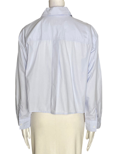 Camisa Banana Republic de Algodón Manga larga Bolsillo Azul - Talla M