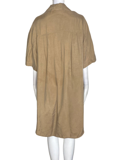 Vestido Bimba Y Lola Bolsillo Midi Marrón - Talla XS