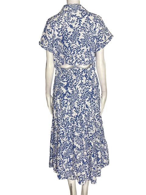 Vestido Zara de Algodón Estampado Maxi Azul - Talla L