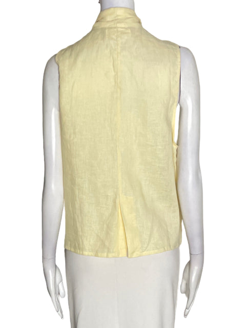 Chaleco Tennis de Lino Abierto Sin mangas Amarillo - Talla XS