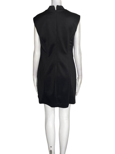 Vestido Jewel Liso Aplique Negro - Talla 10