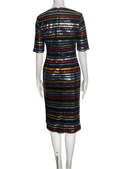 Vestido Rachel Roy Rayas Lemtejuelas Negro - Talla S