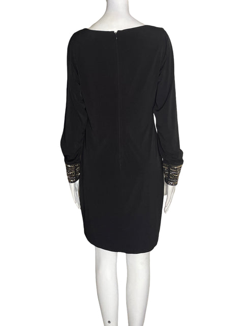 Vestido Calvin Klein Lentejuelas Manga larga Negro - Talla S