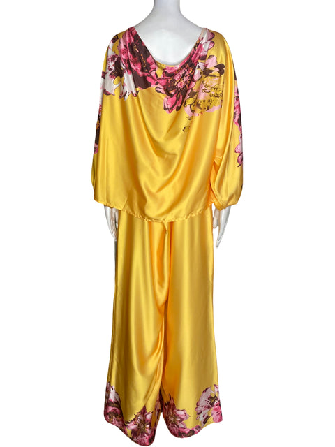 Conjunto Laura V Pantalón/blusa Palazo Amarillo - Talla XL