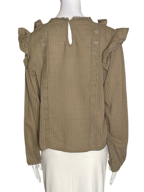 Blusa Parfois Ruchas Manga larga Marrón - Talla L