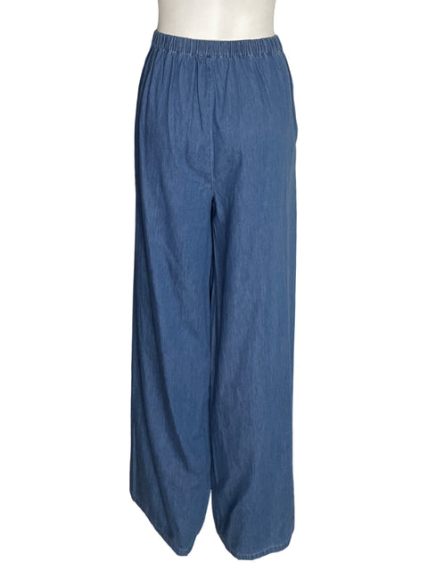 Pantalón Sadie & Sage de Algodón Recto Palazo Azul - Talla L