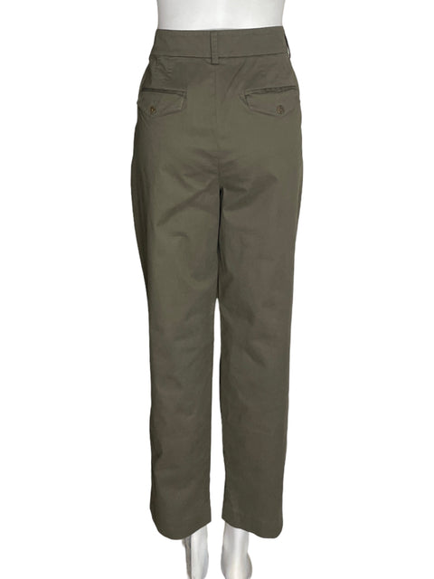 Pantalón Express de Algodón Recto Bolsillo Verde - Talla 10