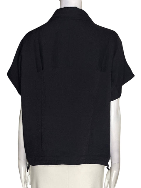 Blusa Dkny Bolsillo Botones Negro - Talla M