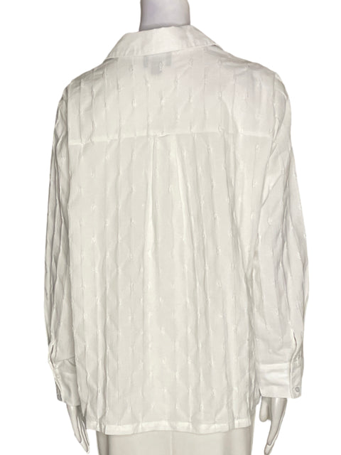 Camisa Lumiere Texturizado Botones Blanco - Talla M