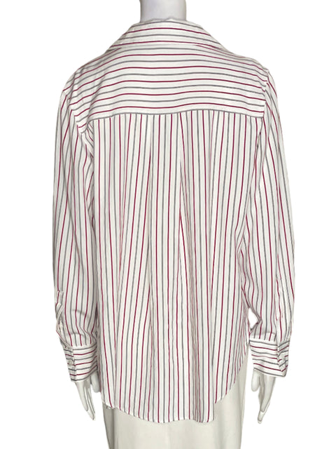 Camisa Zara de Algodón Rayas Manga larga Rojo - Talla M