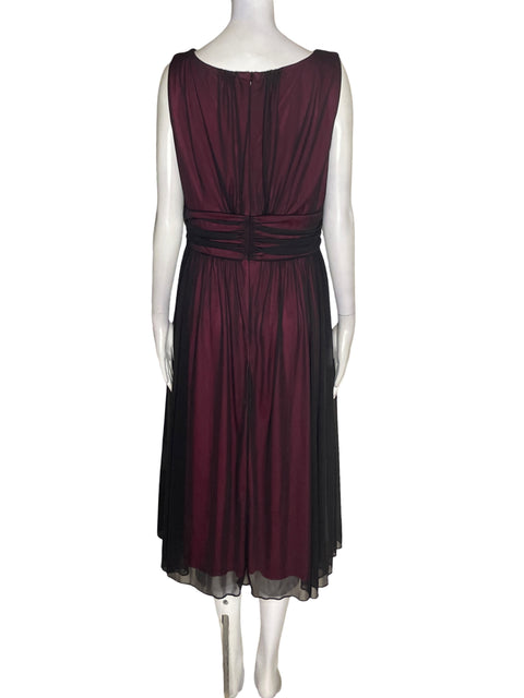 Vestido Connected Apparel Sin mangas Midi Negro - Talla 14