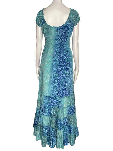 Vestido Sudán Elastico Maxi Azul - Talla S