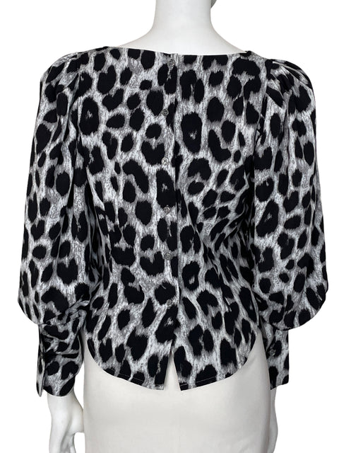 Blusa Ina Estampado Mangas abullonadas Negro - Talla S