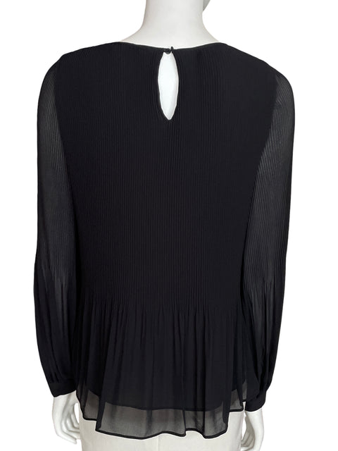Blusa Zara Plisado Manga larga Negro - Talla S