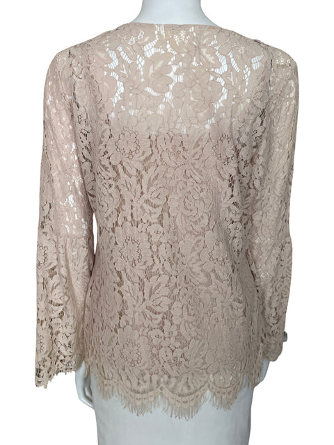 Blusa Adiva Encaje Manga larga Beige - Talla M