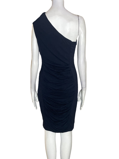 Vestido Yigal Azrouel Oneshoulder Ajustado Negro - Talla 8