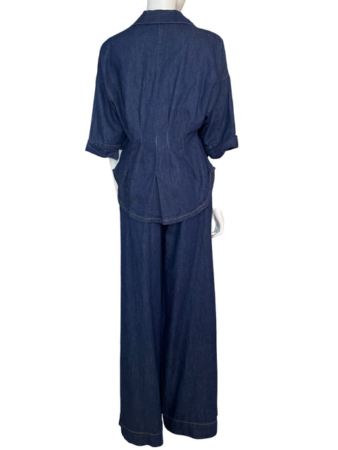 Conjunto Zara de Algodón Jeans Botones dorados Azul - Talla XS