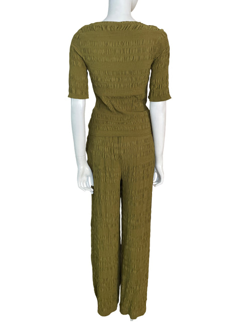 Conjunto Tesoro Tps de Viscosa Texturizado Pantalón/blusa Verde - Talla 8