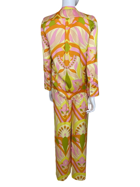 Conjunto Zara Palazos Estampado Amarillo - Talla XS