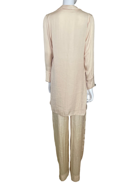 Conjunto Zara Satinado Fluido Beige - Talla M