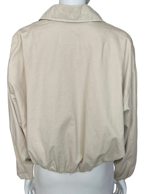 Abrigo Stradivarius de Algodón Oversize Cuello solapa Beige - Talla L