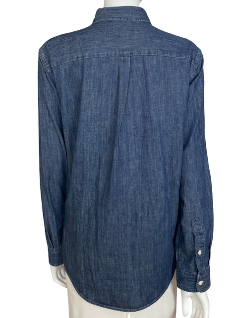 Camisa Sporty & Rich de Algodón Cuello abotonado Manga larga Azul - Talla S